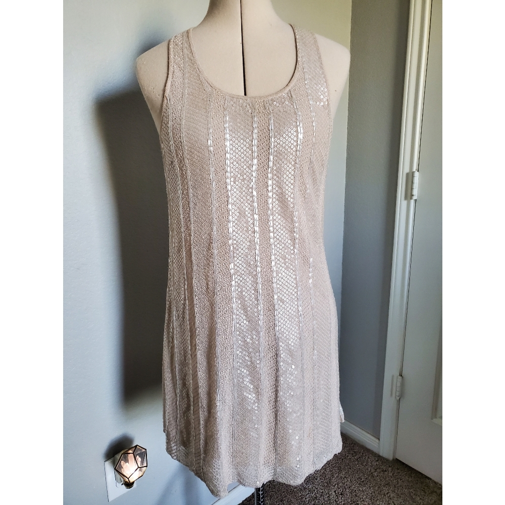 BCBGMAXAZRIA Sequined Mini Tank Dress